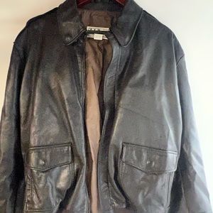 Vintage L.L. Bean Leather Bomber Jacket, Flight Motorcycle Jacket, Men’s/Unisex